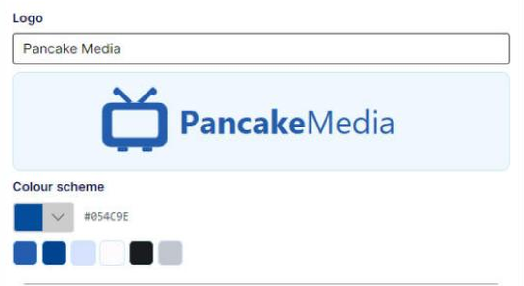 Profilen i Pancake App – logo fra lista og én farge